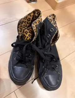 コンバース　converse 厚底　ヒョウ柄　スニーカー　24cm