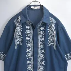 レア ヴィンテージ フランス製 オールドアニエスベー 刺繍シャツ 80s