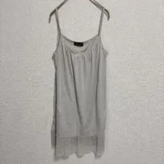 Creamy Chick裾ドットチュール キャミソールワンピース レース グレー