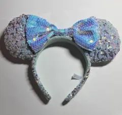 東京ディズニーリゾート カチューシャ ミニー スパンコール 水色