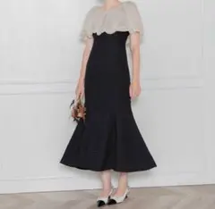 LEJA オフショルダーパフスリーブバリエマーメイドワンピースロングドレス