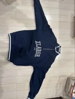 XLARGE ネイビー ハーフジップ トレーナー XL