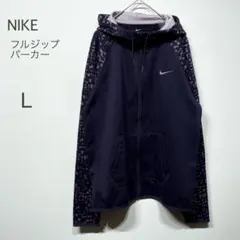 NIKE DRI-FIT フルジップ パーカー 総柄スリーブ L