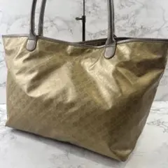 GHERARDINI ゲラルディーニ ソフトシェル×本革 レザー トートバッグ金のサムネイル