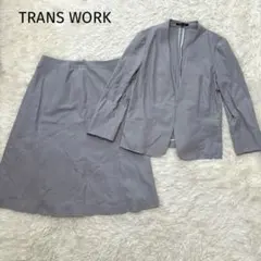 TRANS WORK トランスワーク　スーツ　ノーカラージャケット　スカートのサムネイル