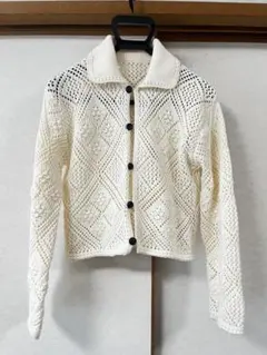 【NANO UNIVERS】ナノユニバース　かぎ編み　ニット　カーディガン