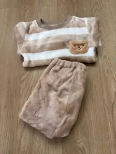 最終値引き　ベビーパジャマセット ベージュストライプ