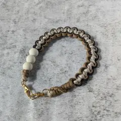 パラコード　ハンドストラップ ブラウン ブラック シンプル 大人