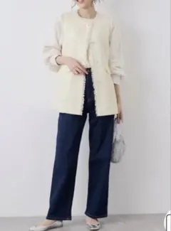 ロペピクニック 　ツイード　ボタン ベストジレ　サイズ38