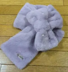 【JENNI】ラベンダー ファー マフラー リボン