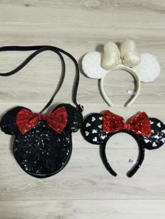 ミニーマウス風カチューシャ・バッグセット３点セット！