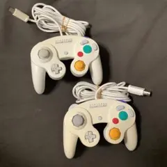 2★任天堂　GCコントローラー2個セット　白/ホワイト　ゲームキューブ