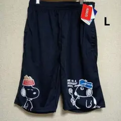 スヌーピー オラフ メンズL ハーフパンツ ネイビー 紺色のサムネイル