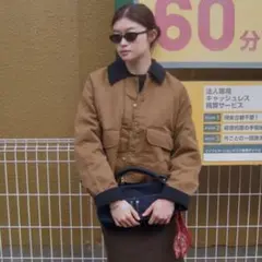 ZARA ブラウンジャケット コーデュロイ襟付き