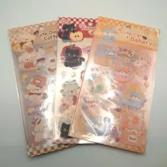 どうぶつステッカー 3枚セット いぬ くま ねこ