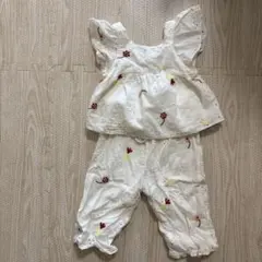 花柄刺繍フリル袖セット 86