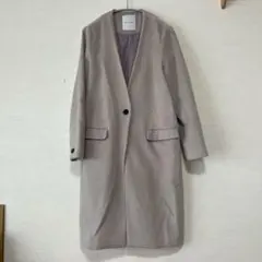 Mélan Cleuge くすみ色ラベンダー チェスターコート