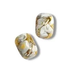 ハンドメイド ピアス レジン 天然石 小ぶり