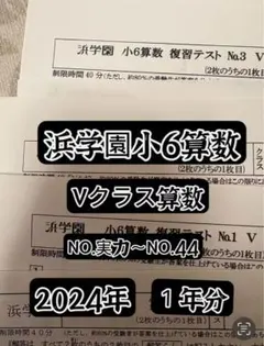 no2249105_【浜学園】小6算数テキスト[テーマ教材]4冊 浜学園 小6 算数テキスト＆解答・解説 浜学園小6 2023年 灘