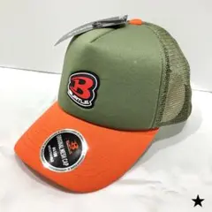 BURTLE メッシュ キャップ #4108 オリーブグリーン オレンジ