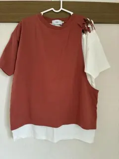 【値下げ】AZUL アズール　カットソー　Tシャツ　半袖　重ね着風　M