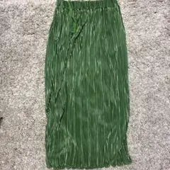 【LOWRYSFARM 】グリーン プリーツスカート Fサイズ　紐タイプ