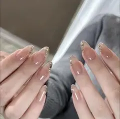 【24枚】ネイルチップ 韓国 ワンホン 量産 ちゅるん マグネット ストーン