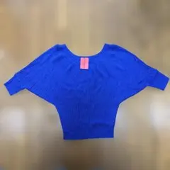 BE RADIANCE 青 七分袖ニット Mサイズ