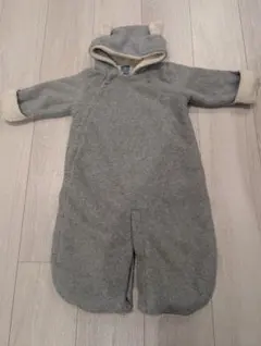 フリース フード付きロンパース グレー 95cm未満