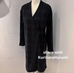 新品タグ付き 栗原はるみ ファーロングコート フリーサイズ 裏毛 ラップコート