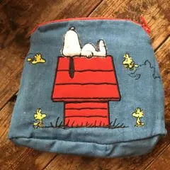 もこもこスヌーピー　大きめポーチ