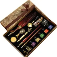 (未使用)お値下げ　羽ペン　インク付き　シーリング　カリグラフィー34点セット