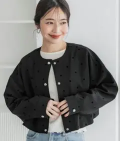 【新品未使用】コカ　coca フロッキージャケット　ドットジャケット