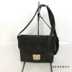 ESCADA エスカーダ レザー コーデュロイ スエード フラップ ショルダー