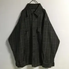 日本製 90s 古着 シルク ウール シャツジャケット 長袖 メンズL レトロ