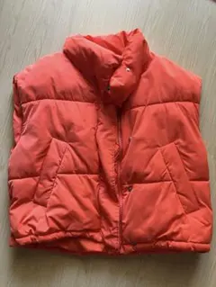 ZARA 中綿 ベスト オレンジ
