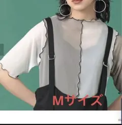 オシャレウォーカー トップス　M メッシュ　前後2way 流行　グレー