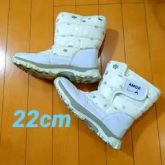 スノーブーツ ウィンターブーツ 長靴 防水 防寒 内ボア ホワイト 雪柄 お揃い