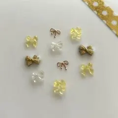 ネイルパーツ　　イエロー系のリボンいろいろ