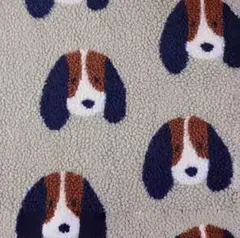 ボアニット生地　イヌ柄　78×48