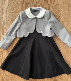 【卒園式・入学式】フォーマルドレスセット 115cm グレー・ブラック
