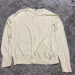 ユニクロ UNIQLO UVカット クルーネックカーディガン 長袖 イエロー