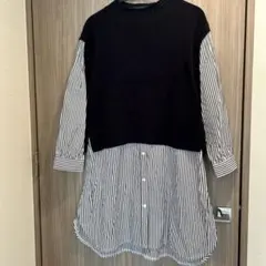 ニットベストドッキングワンピース