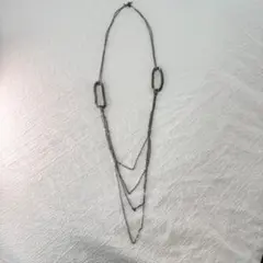 シルバー チェーン ネックレス 多連デザイン ロング 88cm シンプル