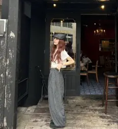 TEEN BOOP / チェックボリュームラフパンツ