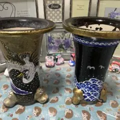 万年青鉢/オモト鉢/錦鉢/金彩/盆栽/蘭 高さ・直径約12cm（4） - メルカリ