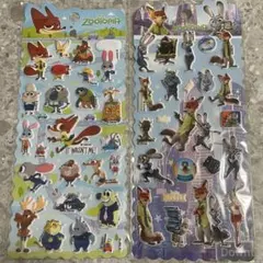 ズートピア　立体　ぷっくりシール　2枚セット