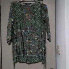 ZARA WOMAN ペイズリー柄 フリンジ チュニック 長袖 XSのサムネイル