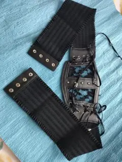 レースアップフリンジベルト 黒xxxl