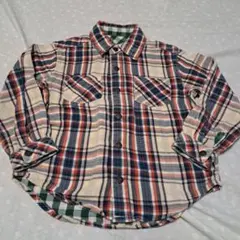 チェック柄長袖シャ リバーシブル